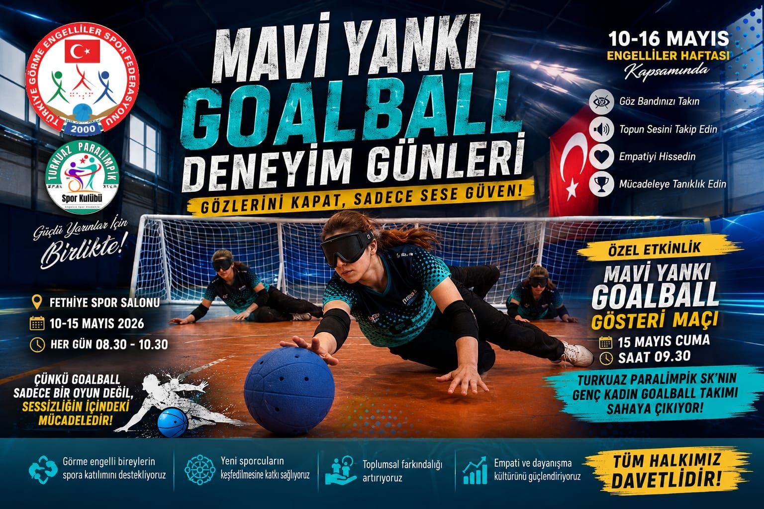 Mavi Yankı Goalball Günleri, Fethiye’de Başladı